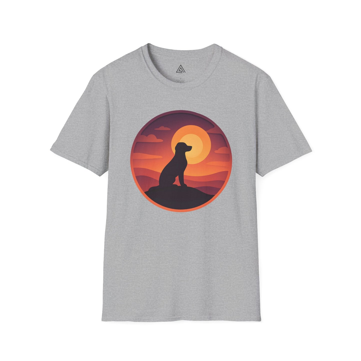 Retro Sunset Dog Silhouette