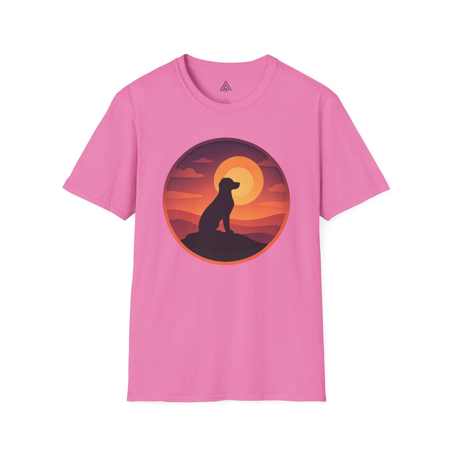 Retro Sunset Dog Silhouette
