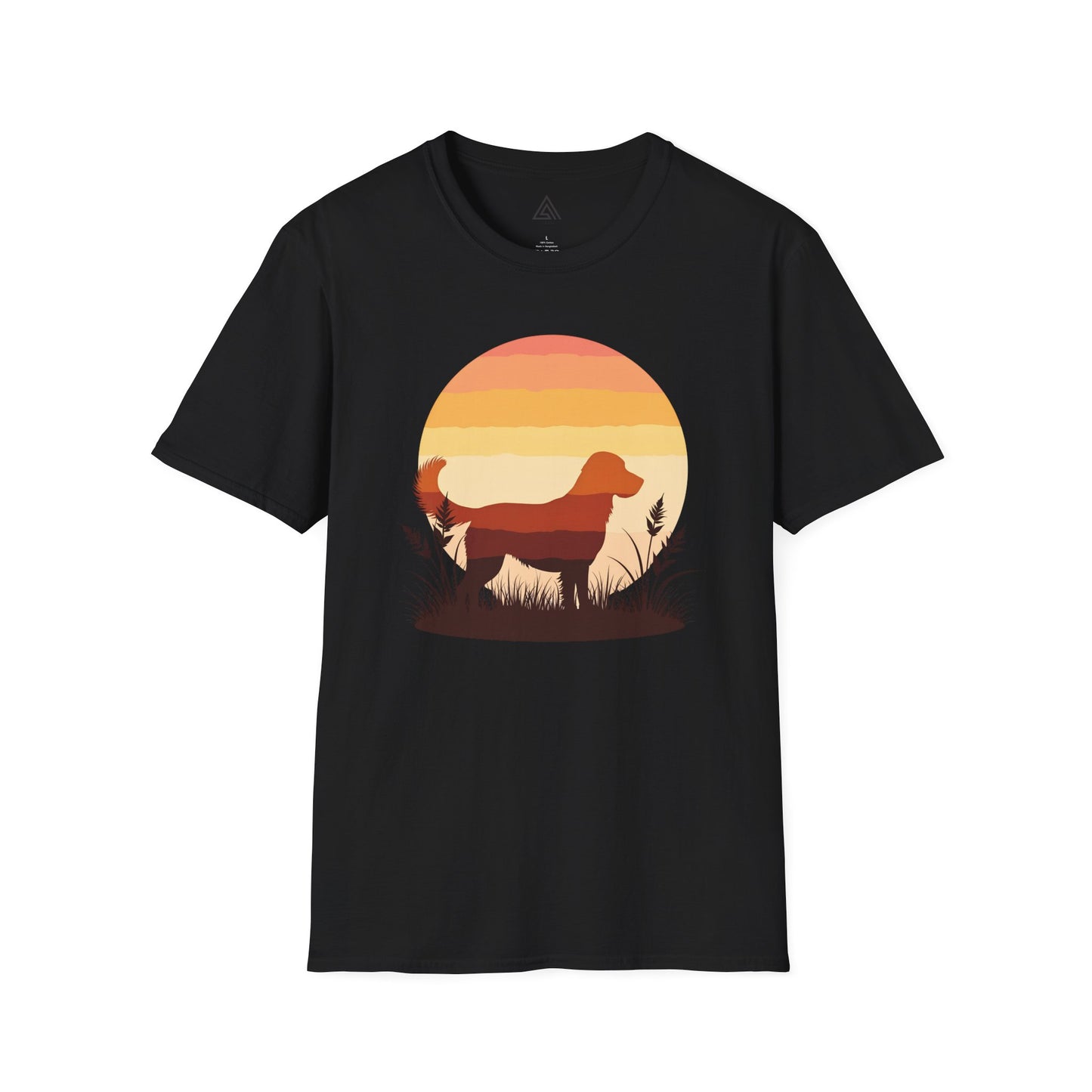 Golden Retriever Sunset Silhouette T-Shirt