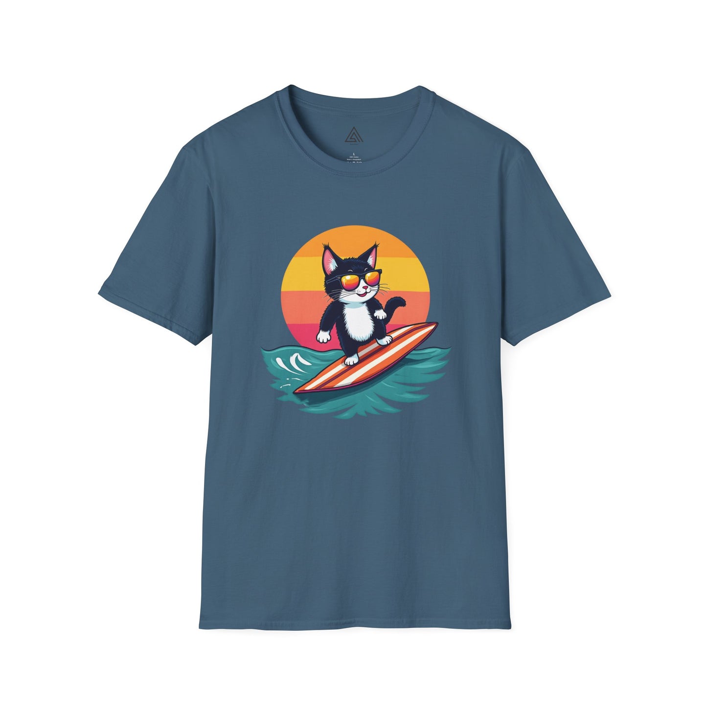 Sunset Surfing Cat T-Shirt