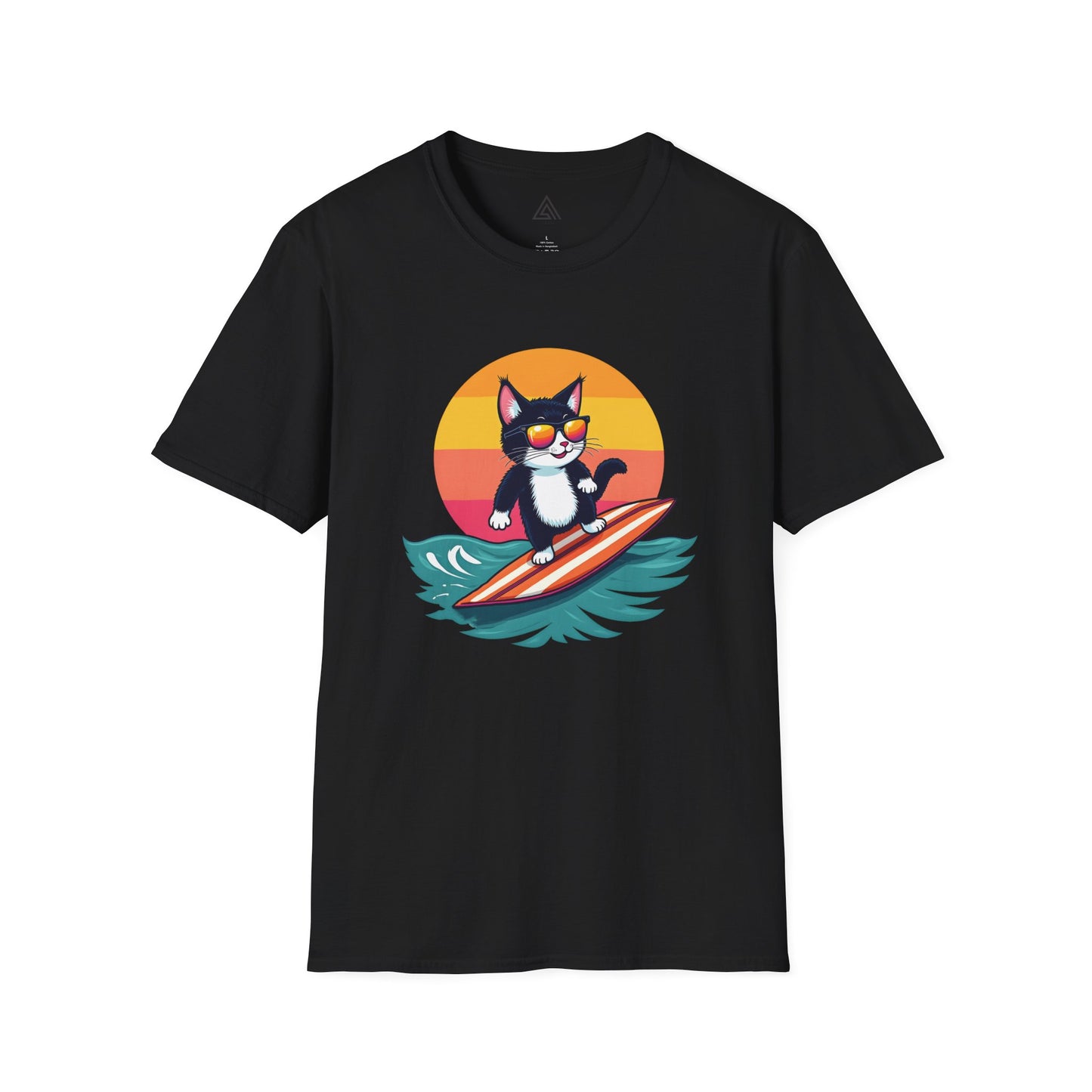 Sunset Surfing Cat T-Shirt