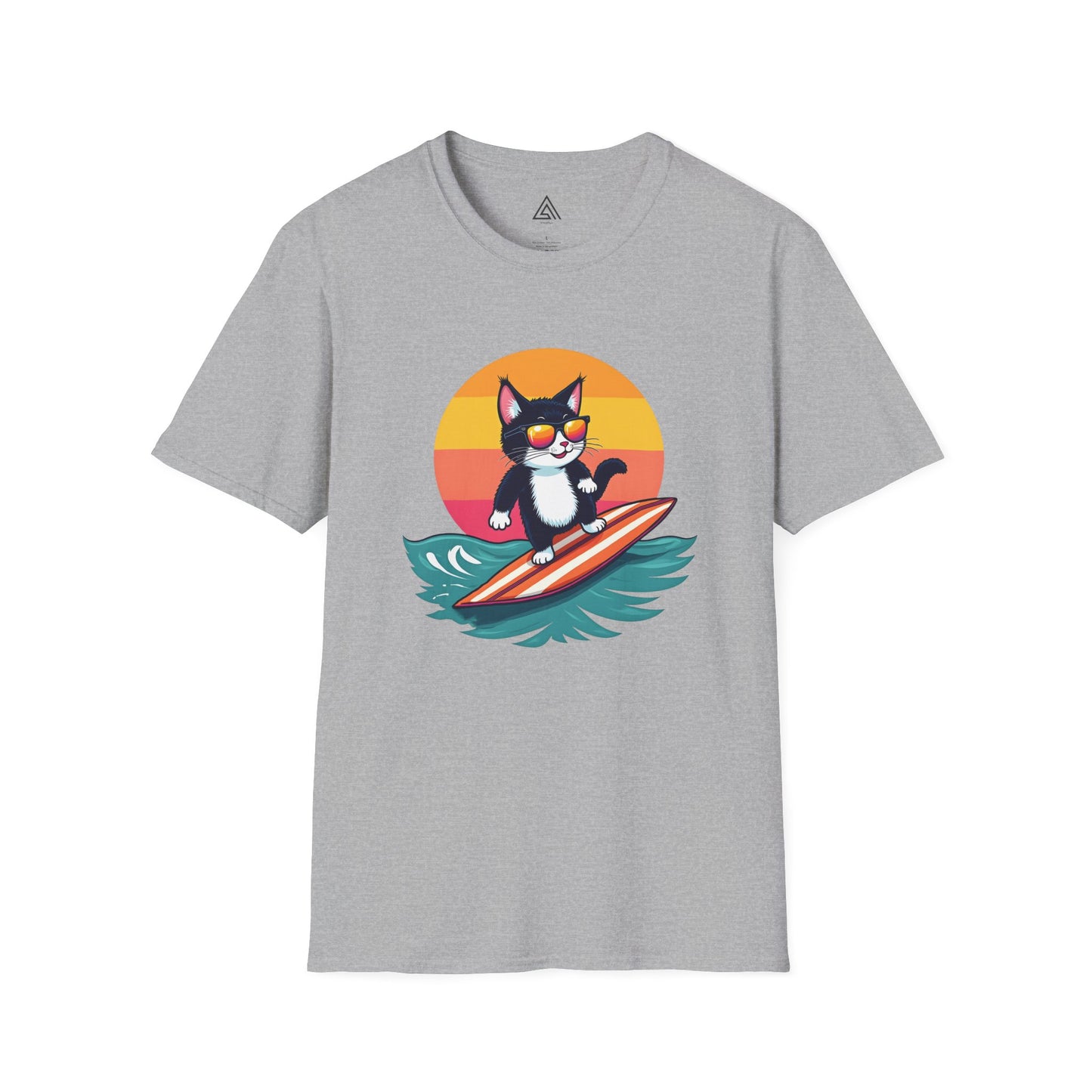 Sunset Surfing Cat T-Shirt