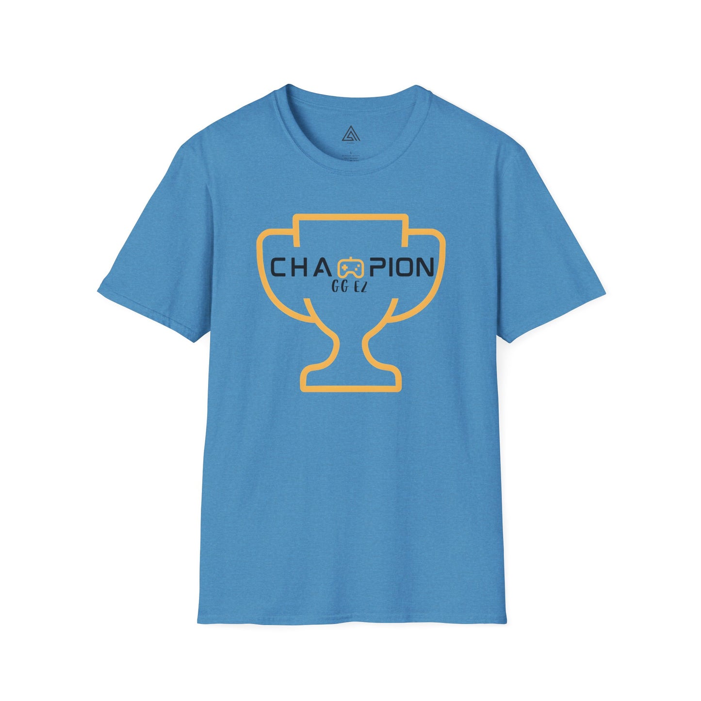Gaming Champion T-Shirt with golden trophy design and GG EZ text