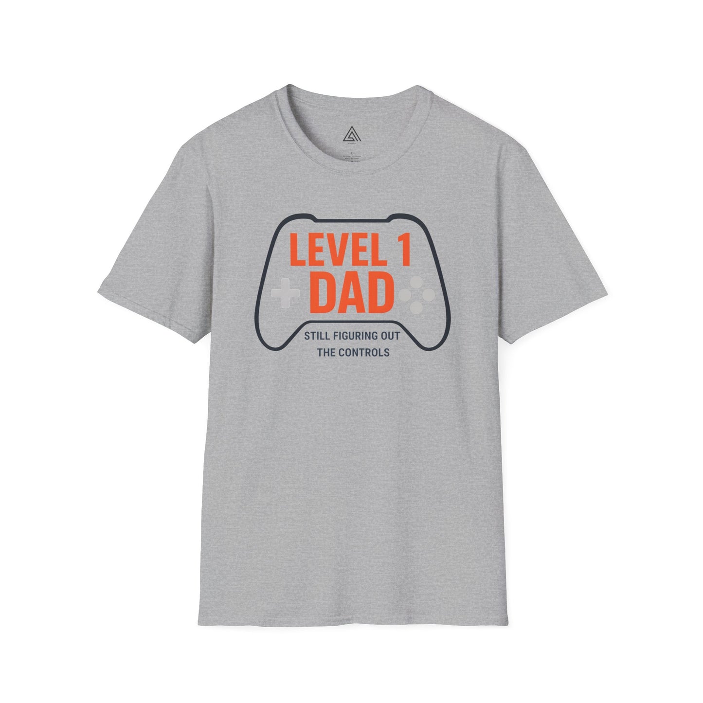 Level 1 Dad gaming controller tshirt design retro gaming graphics. Gaming dad shirts, family gaming sets, other dad humor designs