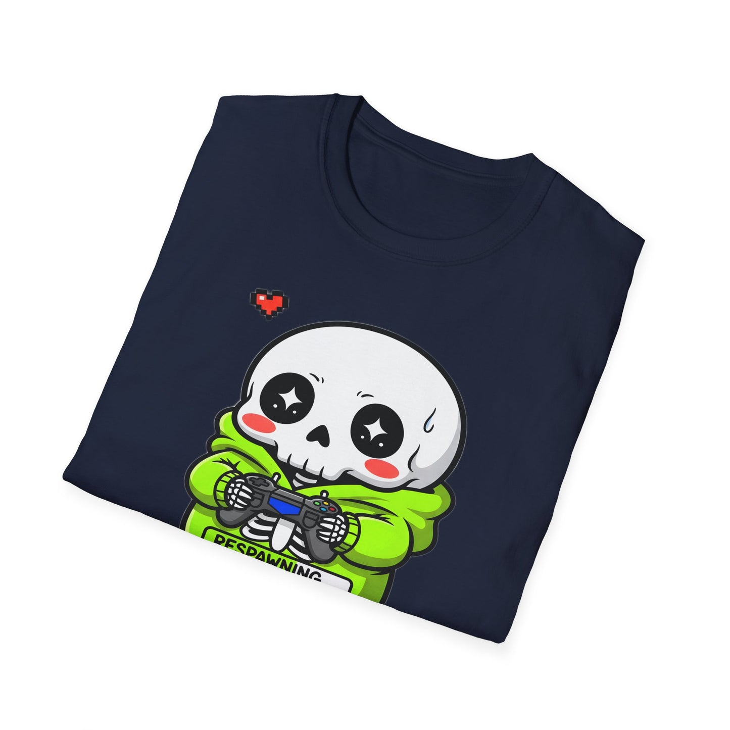 Funny Skeleton Gamer T-Shirt | Respawning Loading Bar Gaming Tee
