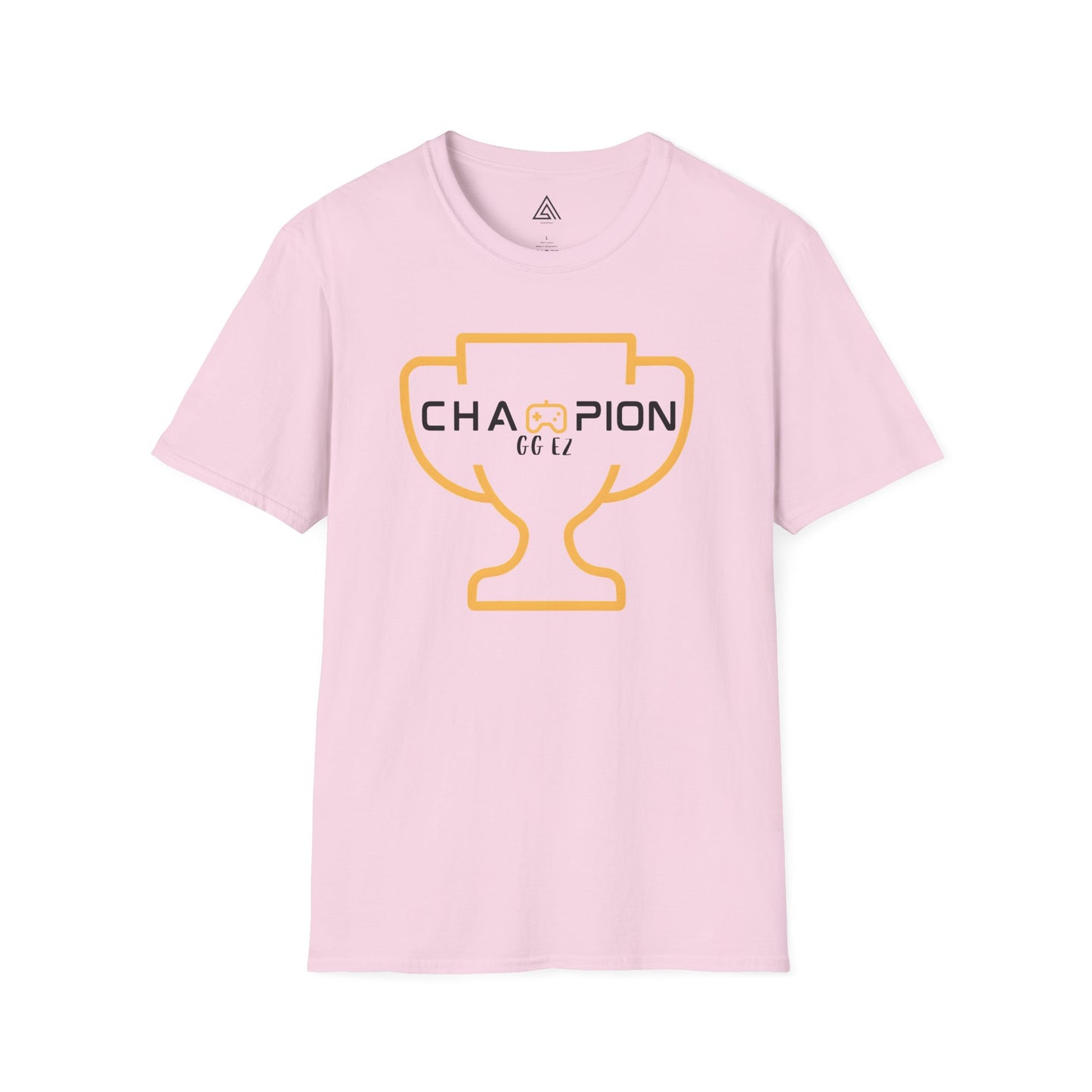 Gaming Champion T-Shirt with golden trophy design and GG EZ text