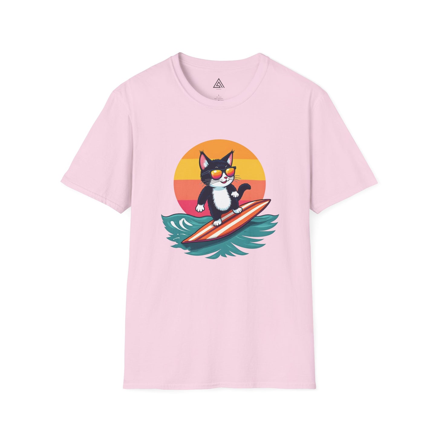 Sunset Surfing Cat T-Shirt