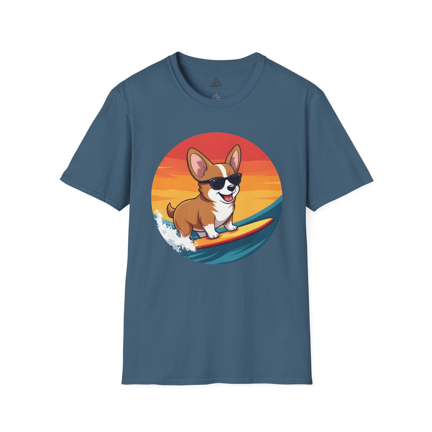 Sunset Surfing Corgi T-Shirt