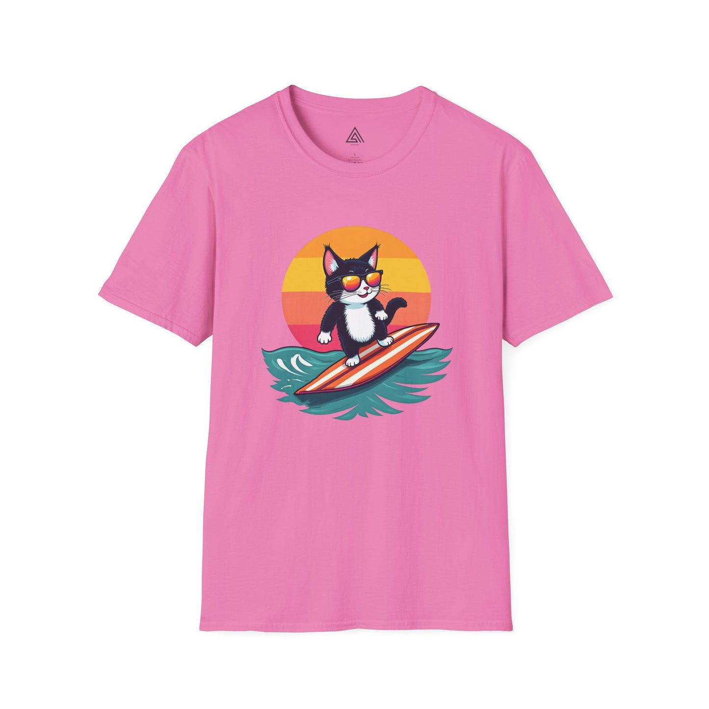 Sunset Surfing Cat T-Shirt