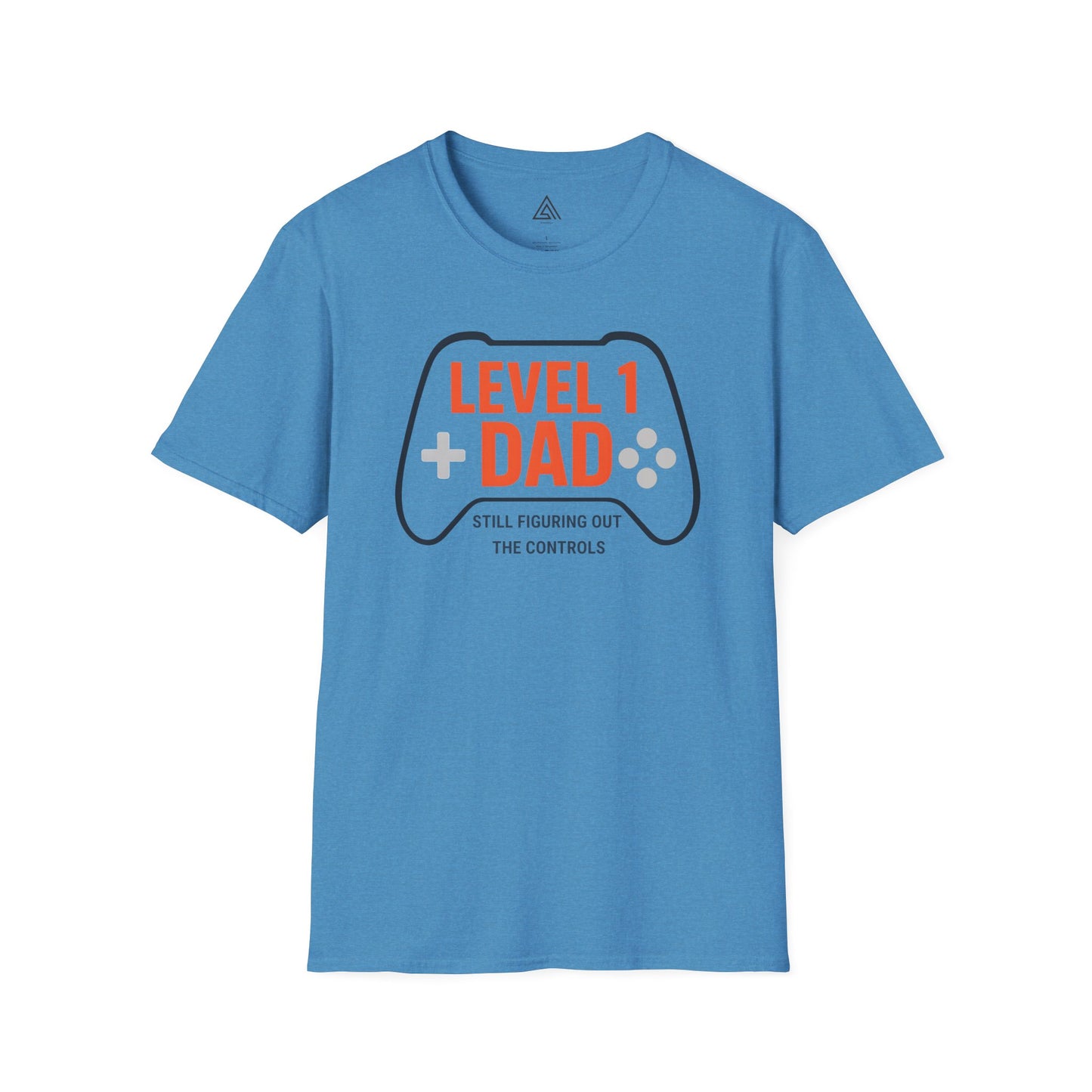 Level 1 Dad gaming controller tshirt design retro gaming graphics. Gaming dad shirts, family gaming sets, other dad humor designs