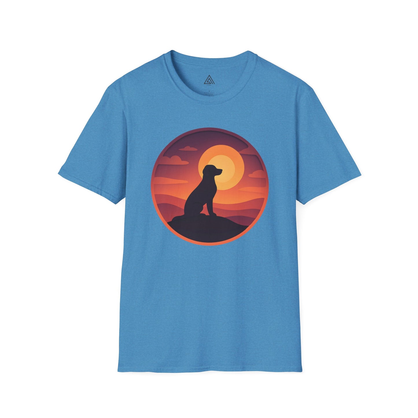 Retro Sunset Dog Silhouette