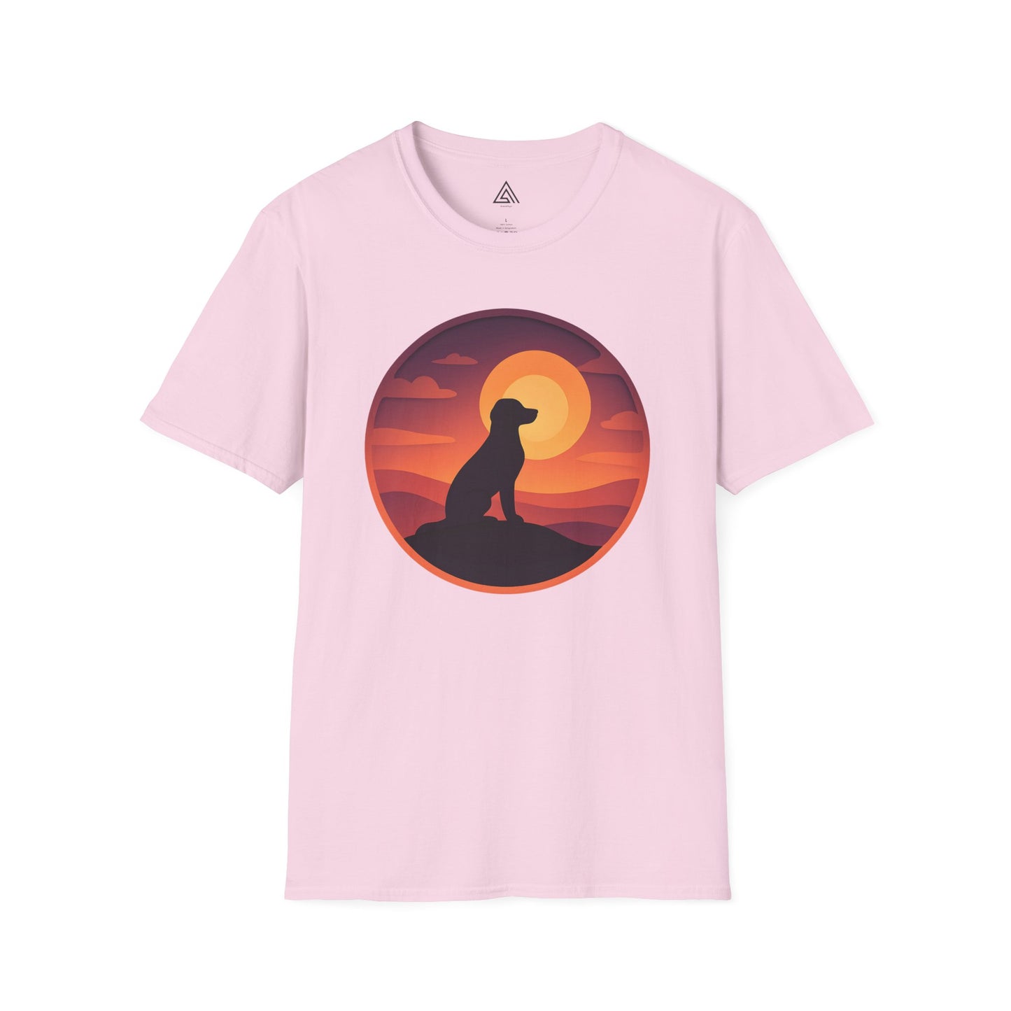 Retro Sunset Dog Silhouette