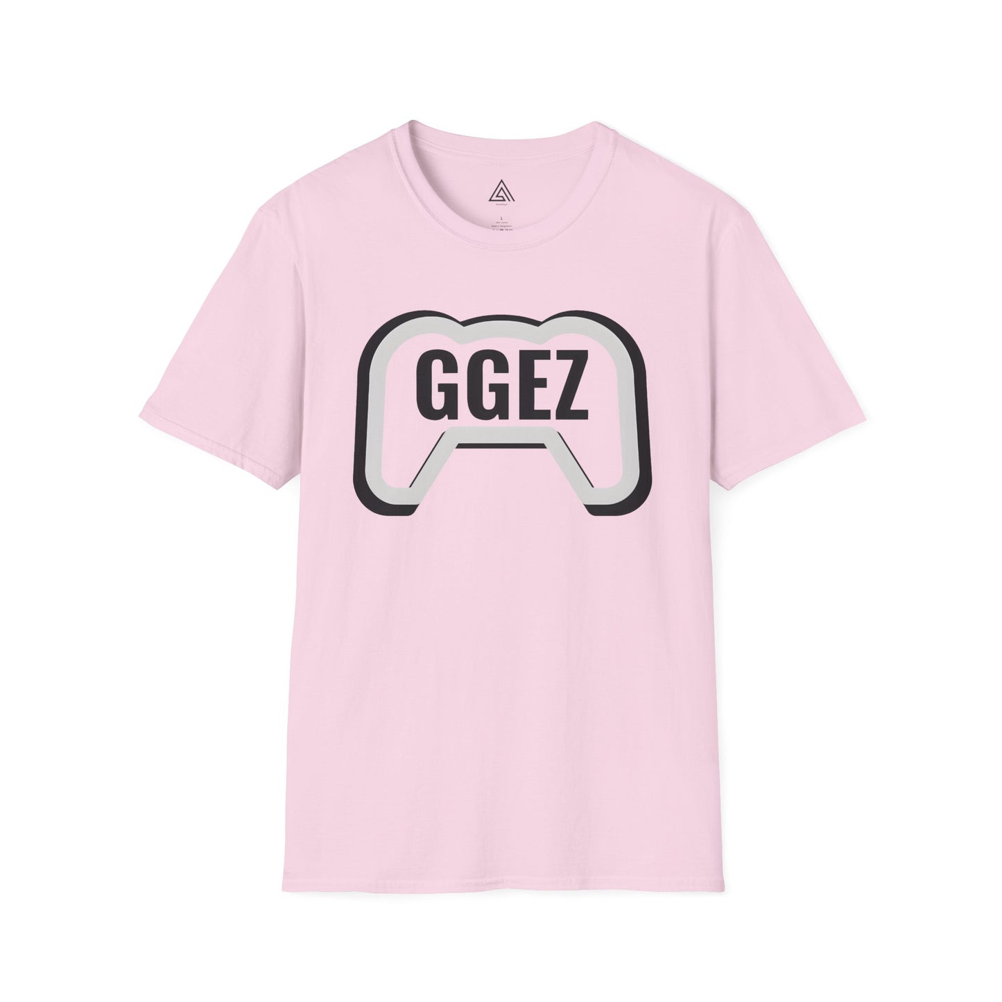 GGEZ gaming t-shirt with black and white controller design for gamers