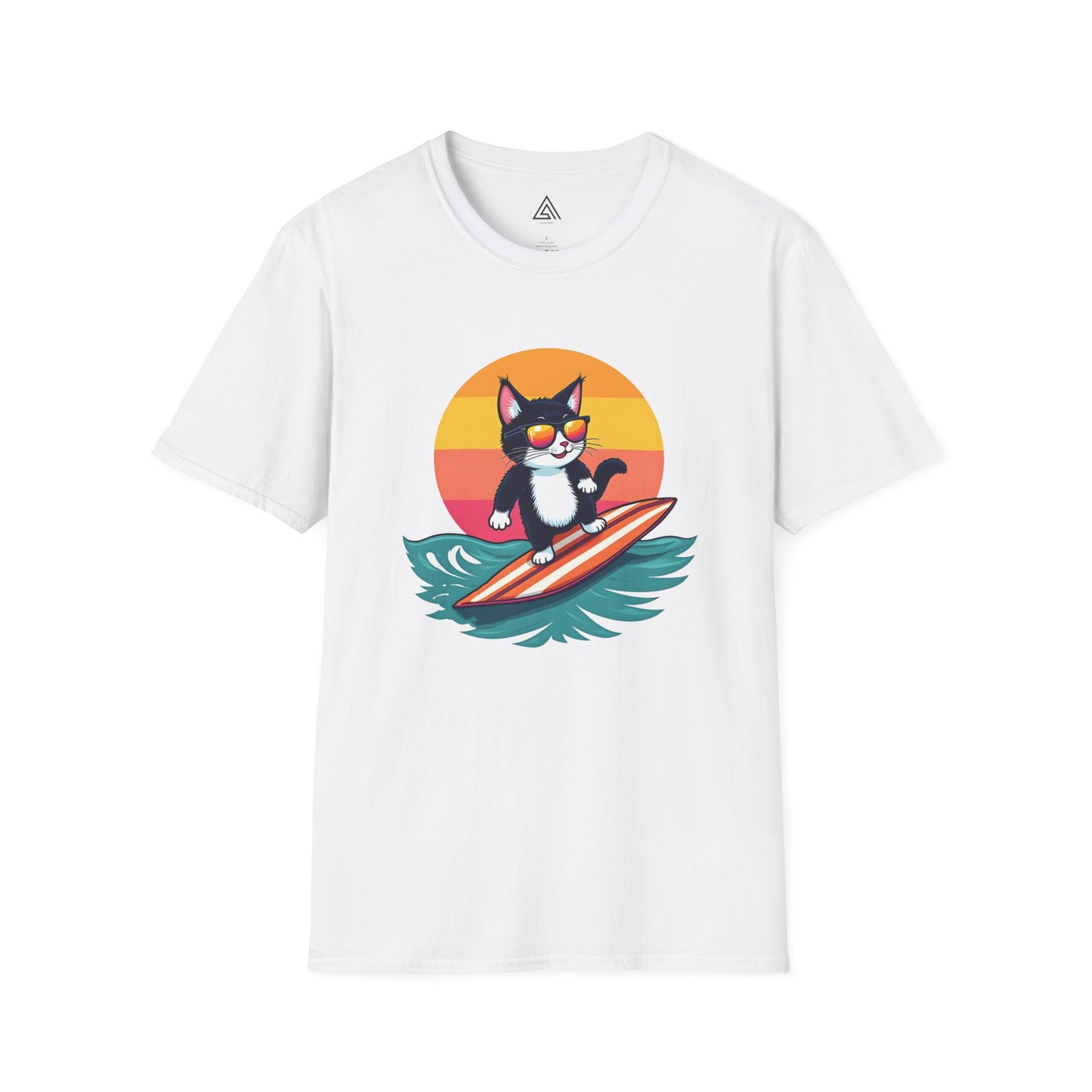 Sunset Surfing Cat T-Shirt