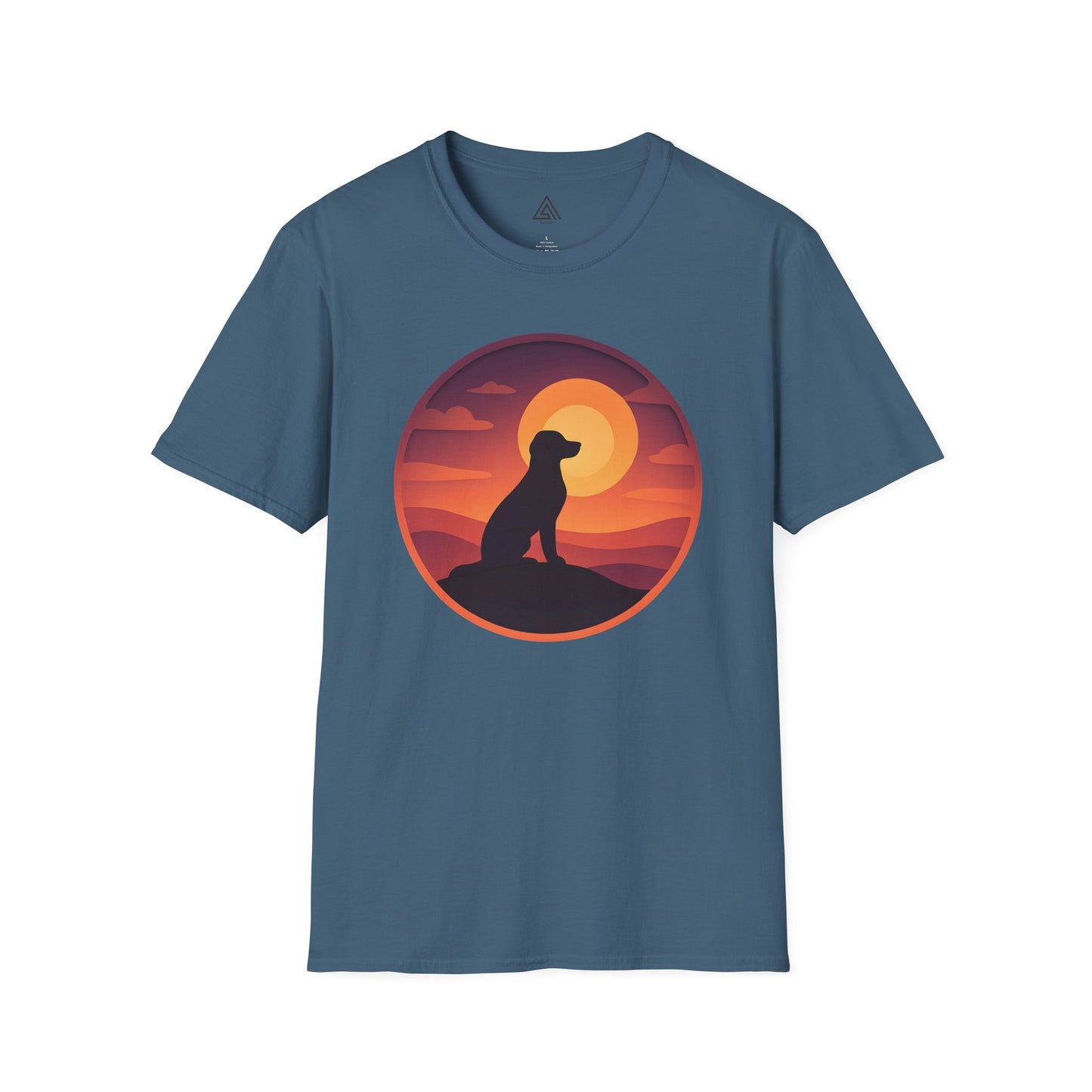 Retro Sunset Dog Silhouette