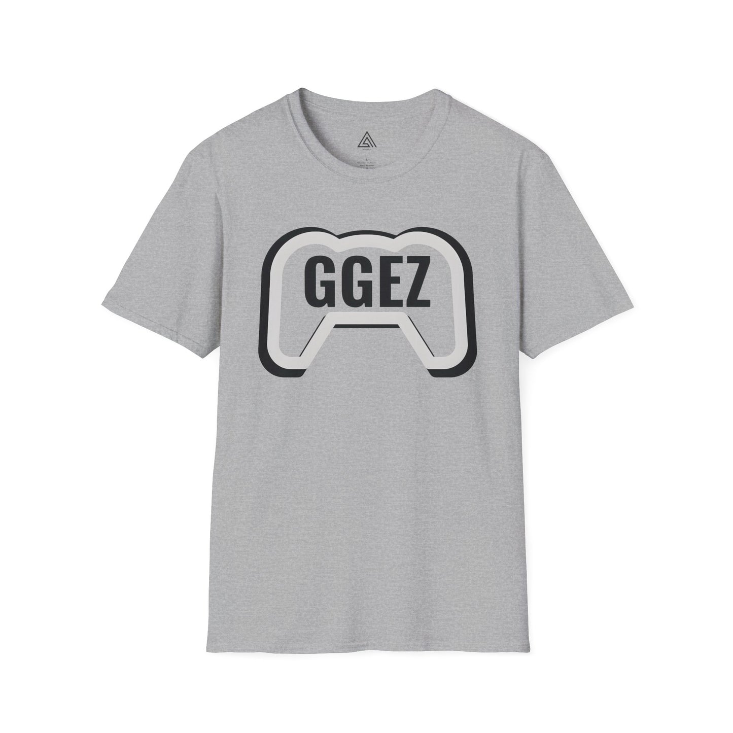 GGEZ gaming t-shirt with black and white controller design for gamers