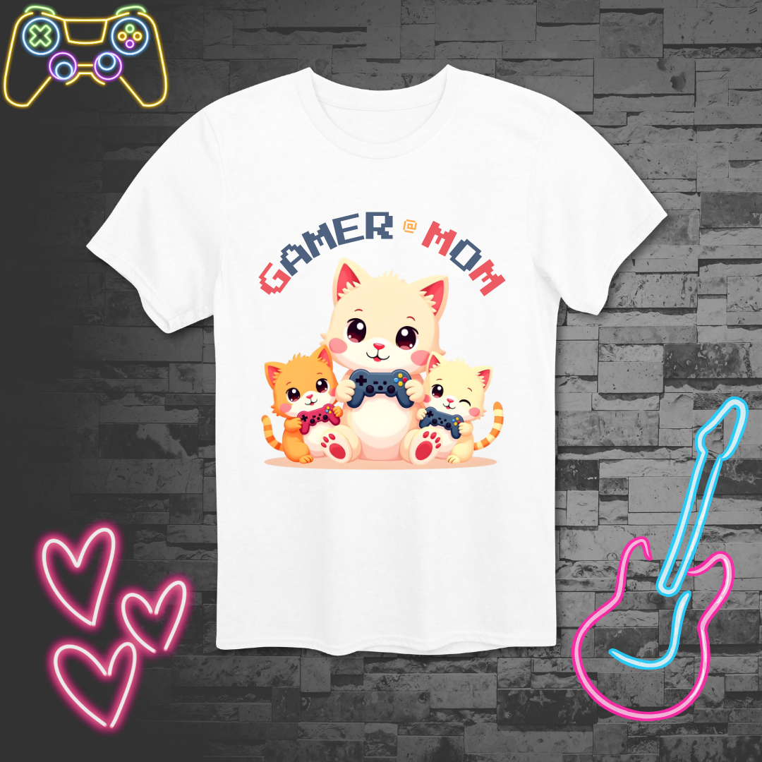 Gamer Cat Mom T-Shirt
