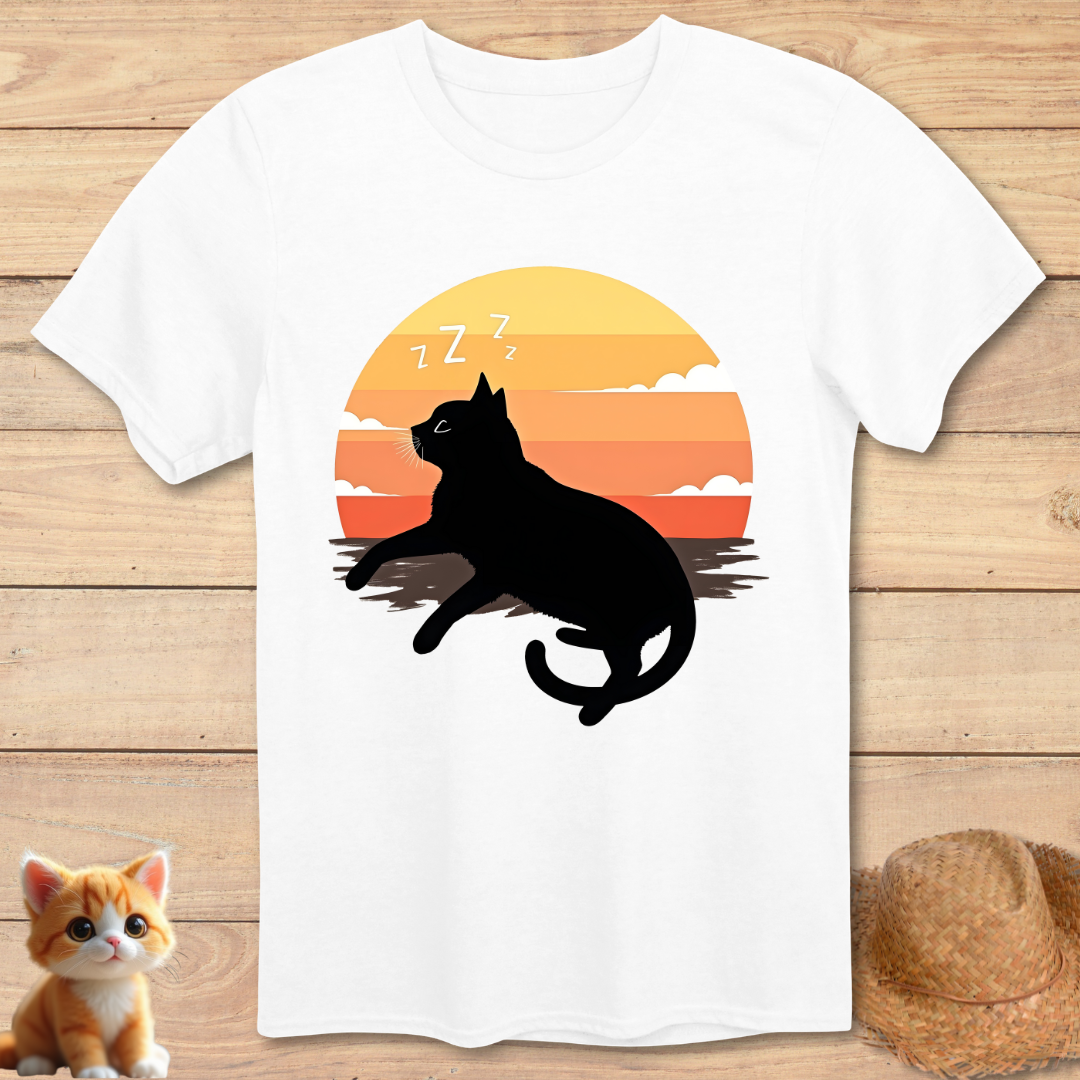 Dreamy Sunset Cat Nap T-Shirt