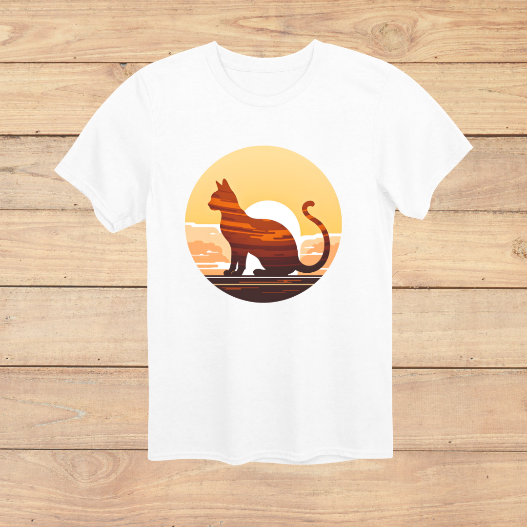 Sunset Silhouette Cat T-Shirt