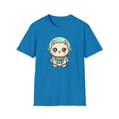 Kawaii Cat Astronaut T-Shirt | Cute Spacesuit Kitty Graphic Tee for Cat Lovers
