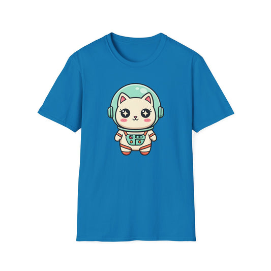 Kawaii Cat T Shirt - Cute Astronaut Kitty in Spacesuit Tee