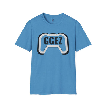 GGEZ gaming t-shirt with black and white controller design for gamers