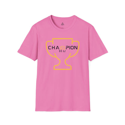Gaming Champion T-Shirt with golden trophy design and GG EZ text