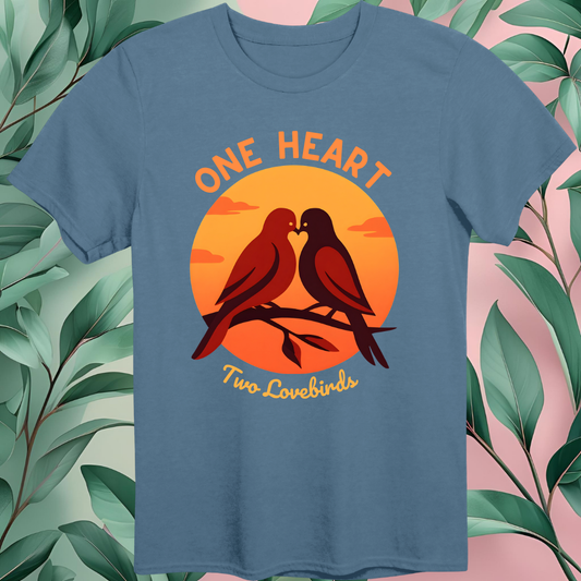 One Heart Two Lovebirds T-Shirt