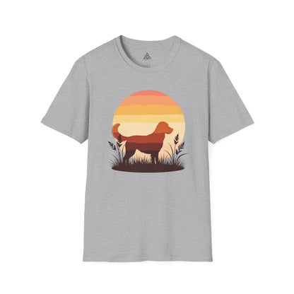 Golden Retriever Sunset Silhouette T-Shirt