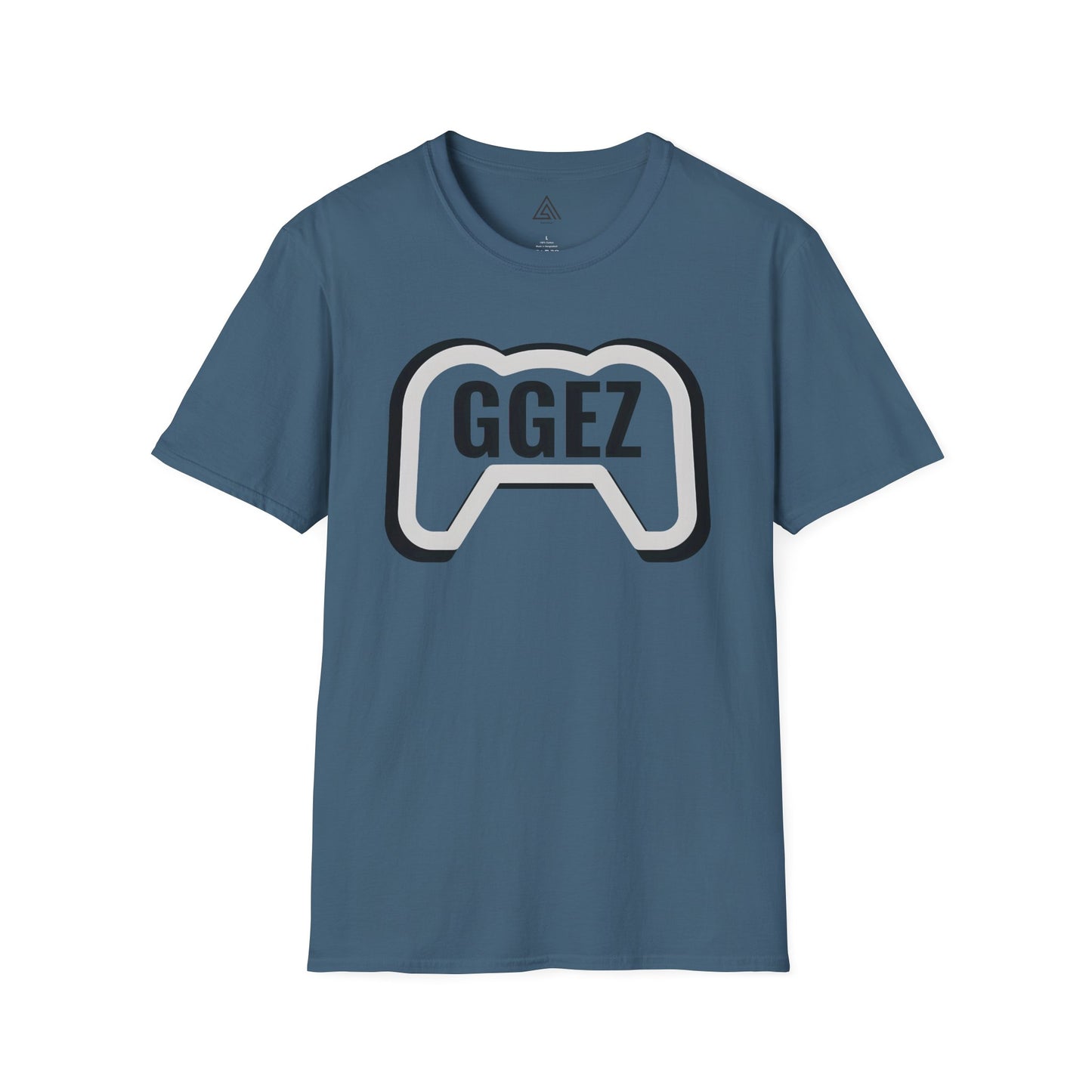GGEZ gaming t-shirt with black and white controller design for gamers