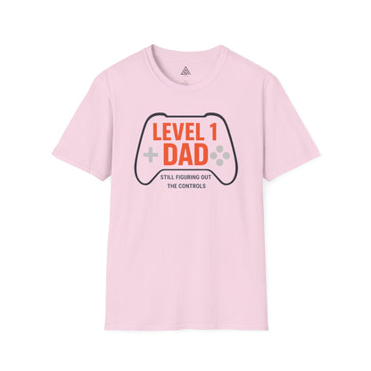 Level 1 Dad gaming controller tshirt design  retro gaming graphics. Gaming dad shirts, family gaming sets, other dad humor designs
