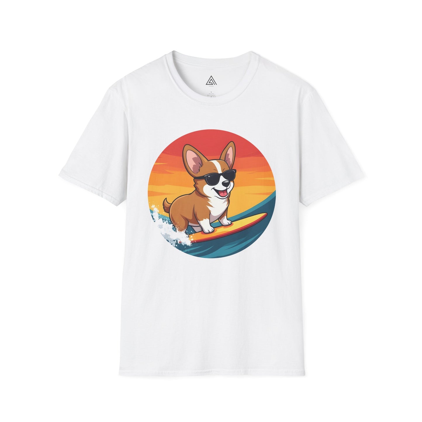 Sunset Surfing Corgi T-Shirt