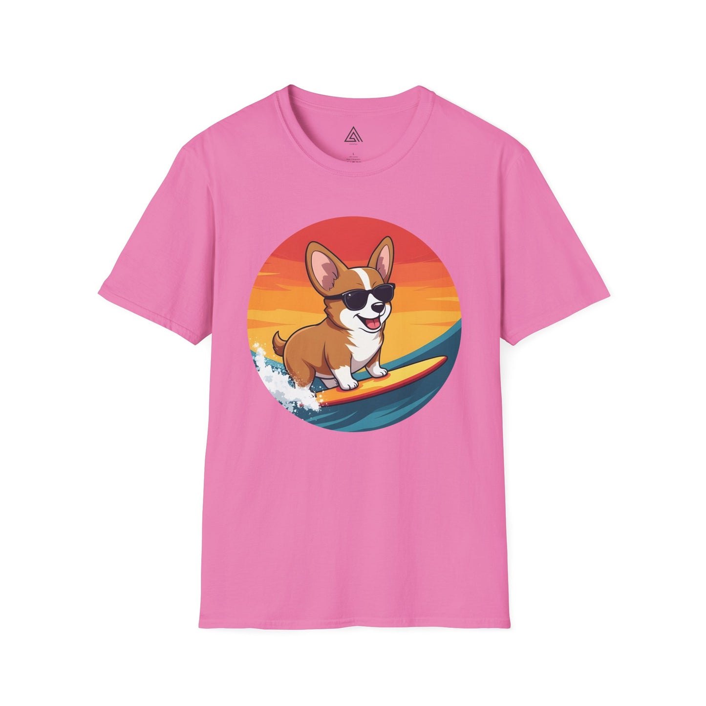 Sunset Surfing Corgi T-Shirt