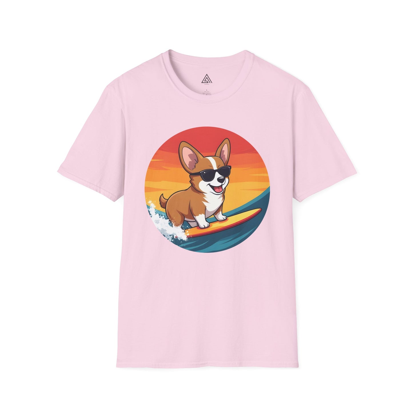Sunset Surfing Corgi T-Shirt