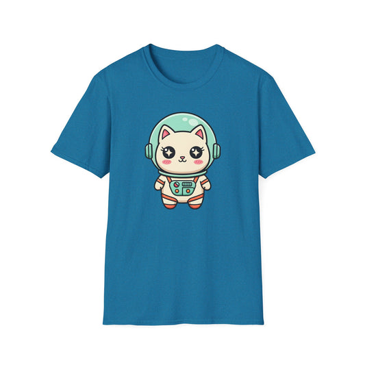 Kawaii Cat T Shirt - Cute Astronaut Kitty in Spacesuit Tee