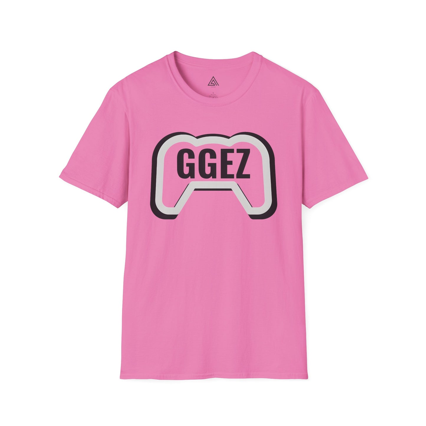 GGEZ gaming t-shirt with black and white controller design for gamers
