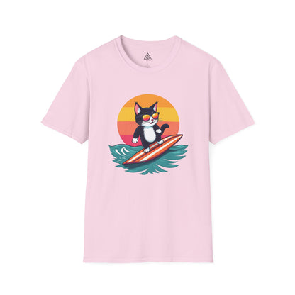 Sunset Surfing Cat T-Shirt