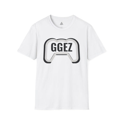 GGEZ gaming t-shirt with black and white controller design for gamers