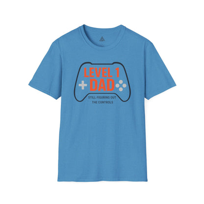 Level 1 Dad gaming controller tshirt design  retro gaming graphics. Gaming dad shirts, family gaming sets, other dad humor designs