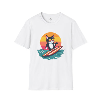 Sunset Surfing Cat T-Shirt
