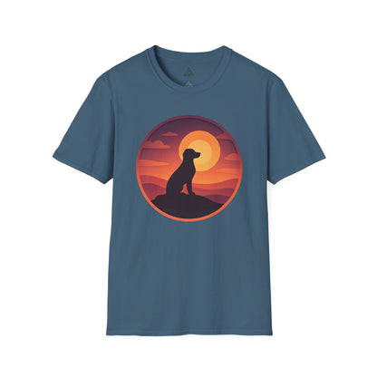 Retro Sunset Dog Silhouette