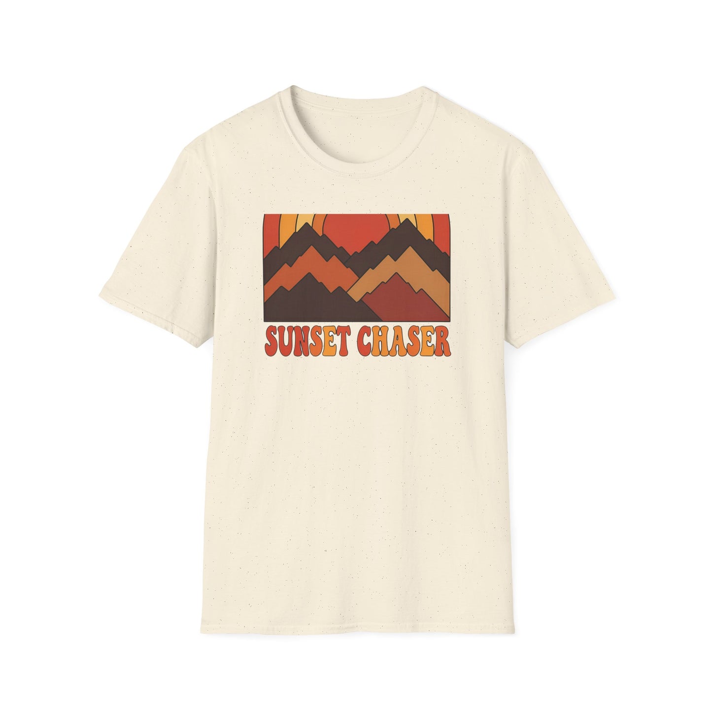 Retro Sunset Chaser Mountain Graphic Tee | Vintage Outdoor Hiking T-Shirt