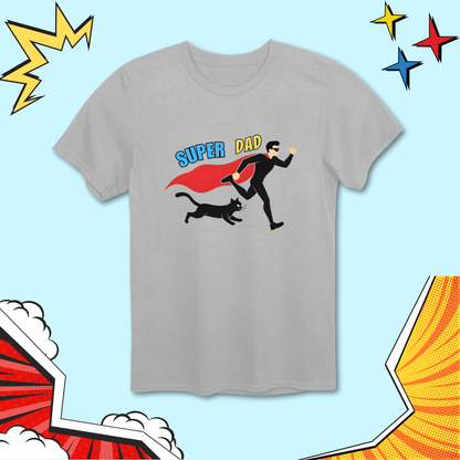 Superhero Dad & Cat Sidekick T-Shirt